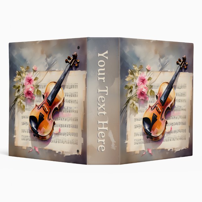 Violin Sheet Music and Flower Binder (Background)