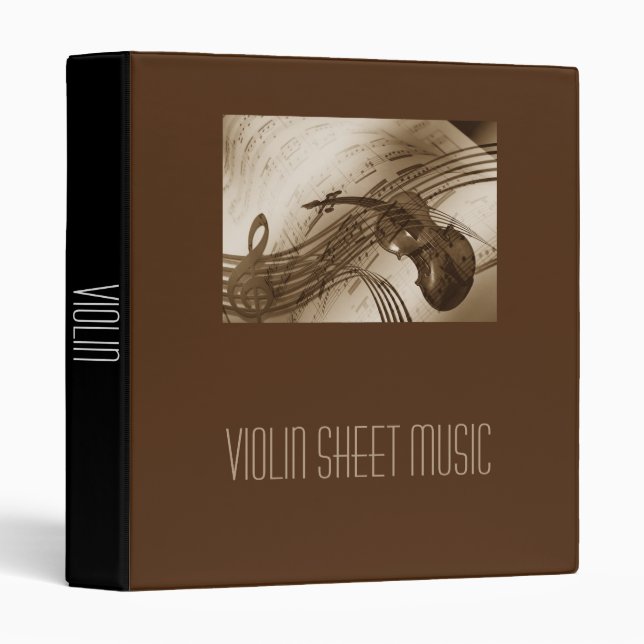 Violin Sheet Music student folder portfolio Binder (Front/Spine)