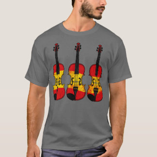 Violin Spanish Flag Violinist String Musician Spai T-Shirt