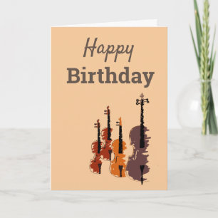 Violin string quartet arty music card