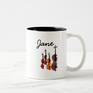 Violin string quartet arty music Two-Tone coffee mug