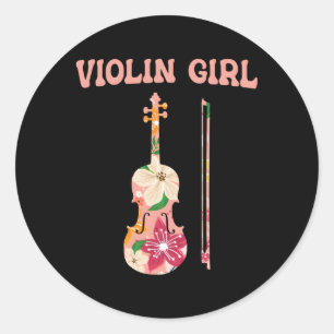 Violin Stringed Musical Instrut Violin Classic Round Sticker