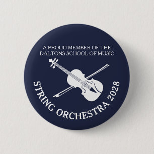 Violin strings orchestra personalized badge 2 inch round button