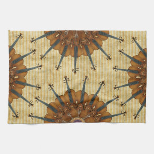 Violin Sunflowers Kitchen Towel