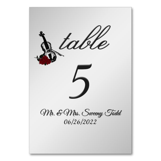 Violin Table Number (Front)