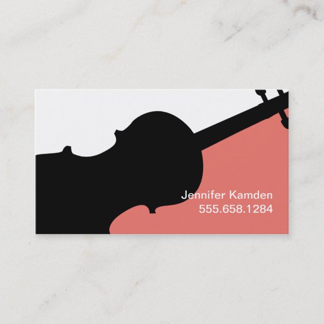 Violin Teacher Player Music Studio Musician Business Card (Front)