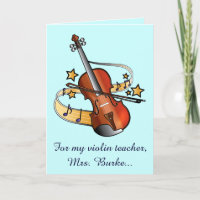 Violin Teacher Thank You Name Customizable