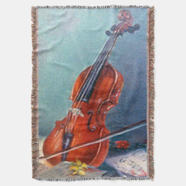 Violin Throw Blanket (Front Vertical)