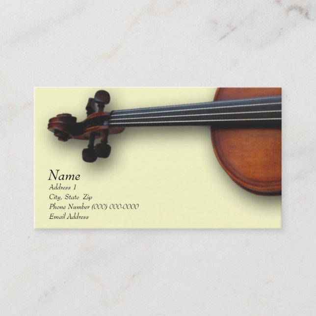 Violin Viola Business Card for The Violin Site (Front)