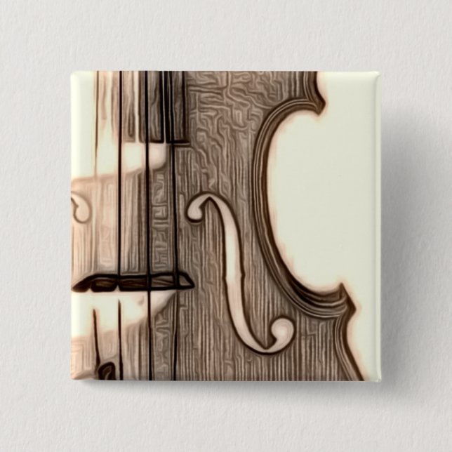 Violin, Viola, Cello? 2 Inch Square Button (Front)