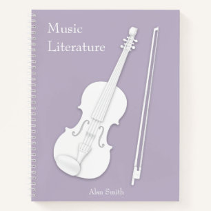 Violin & Viola Lavender Grey Custom Musical Notebook