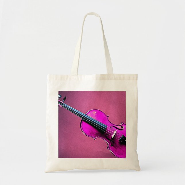Violin Viola Tote Bag Pink Violin (Front)