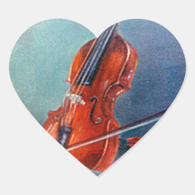 Violín/Violin Heart Sticker (Front)