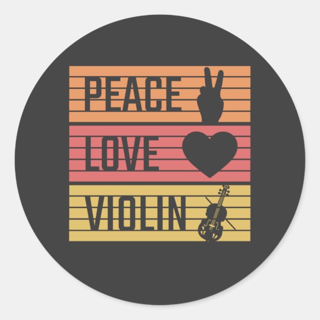 Violin Violinist Fiddle Classic Round Sticker (Front)