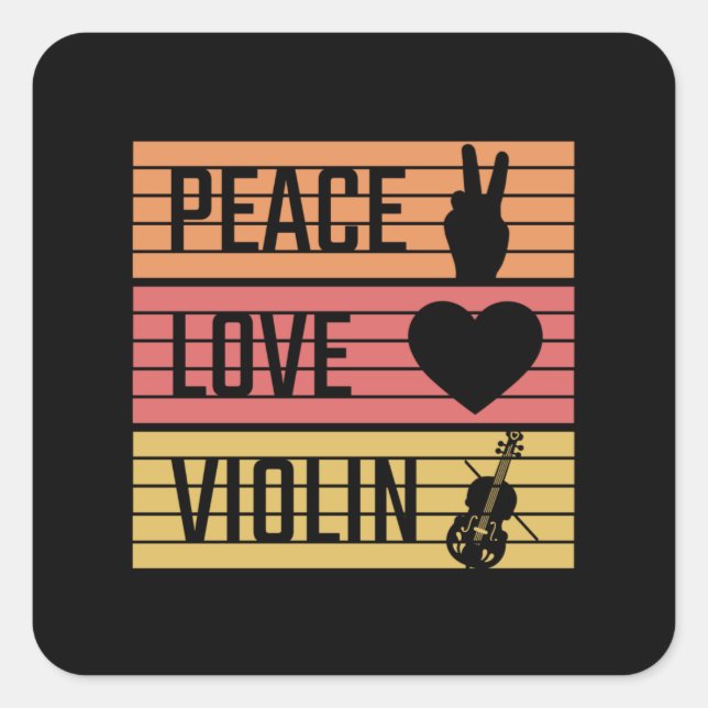 Violin Violinist Fiddle Square Sticker (Front)