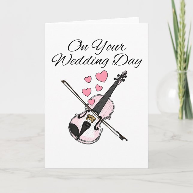 Violin Wedding Card Violinist String Musician (Front)