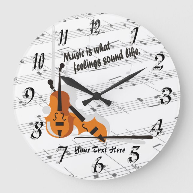 Violin - What Feelings Sound Like Round Wall Clock (Front)