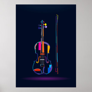 Violin with bow poster