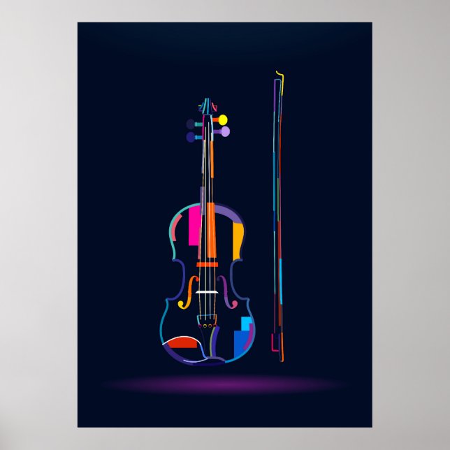 Violin with bow poster (Front)