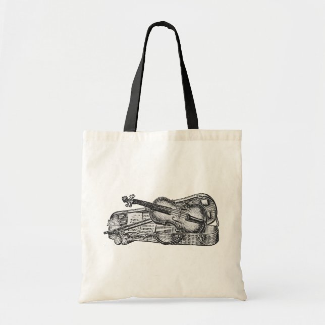 Violin with Case Tote Bag (Front)