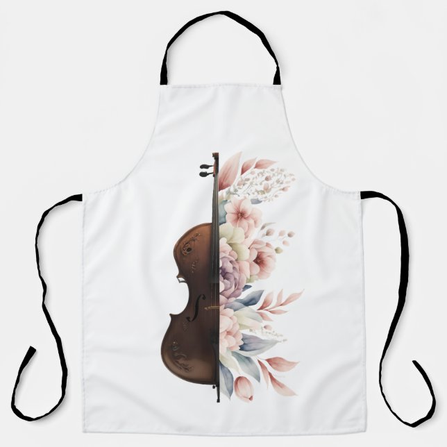 Violin with flowers. apron (Front)
