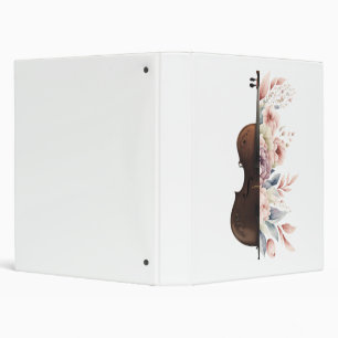 Violin with flowers. binder