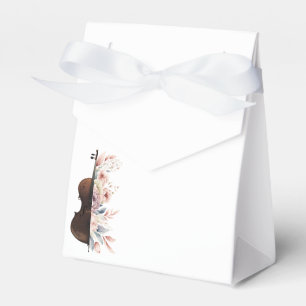 Violin with flowers. favor box