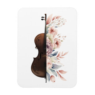 Violin with flowers. magnet