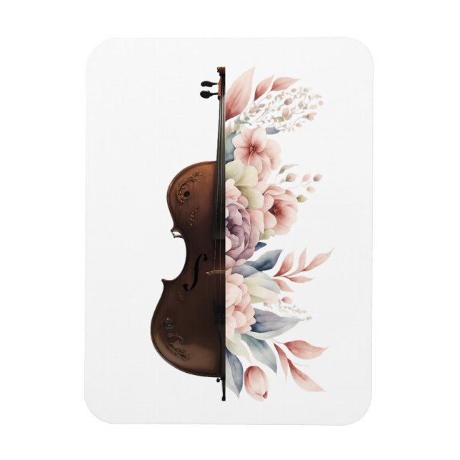 Violin with flowers. magnet (Vertical)