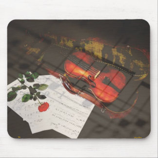 Violin with Rose Mousepad