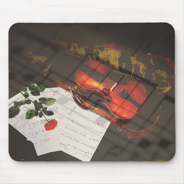 Violin with Rose Mousepad (Front)