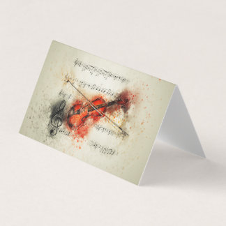 Violin with Sheet Music Card