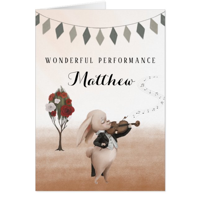 Violin Wonderful Performance Greeting Card (Front)