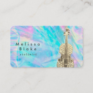 violinist abstract background business card