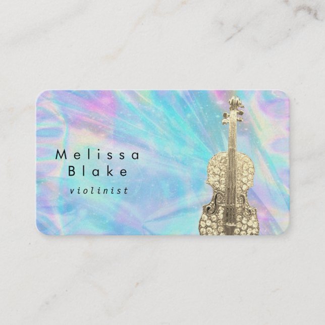 violinist abstract background business card (Front)