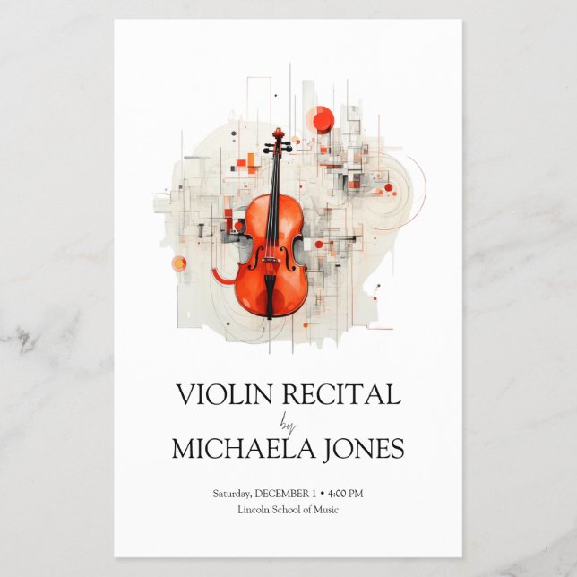 Violinist Music Recital Event Promotional Flyer (Front)