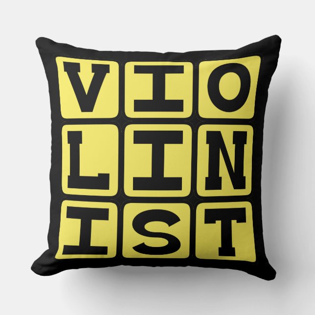 Violinist, Musician of Stringed Instrument Throw Pillow (Front)