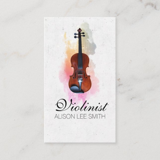 Violinist Musician violin teacher Business Card (Front)
