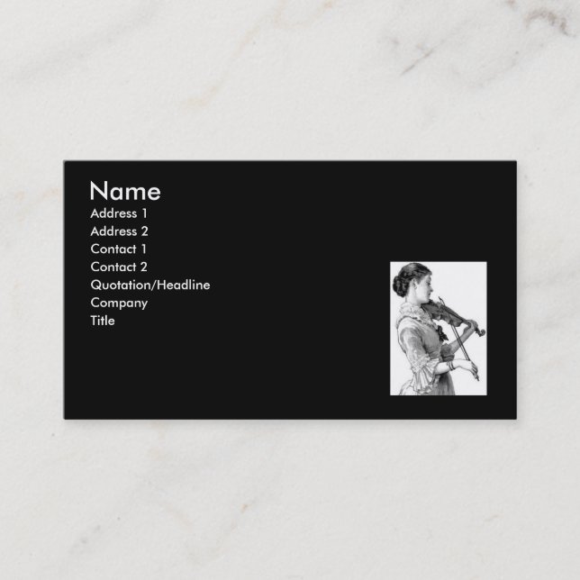 Violinist Profile Card (Front)