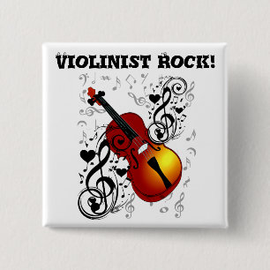 Violinist,Rock the House_ 2 Inch Square Button