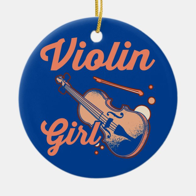 Violinist String Instrument Musician Music Lover Ceramic Ornament (Front)