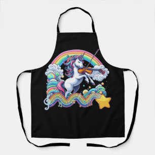 Violinist Unicorn Playing Violin Viola Player Musi Apron