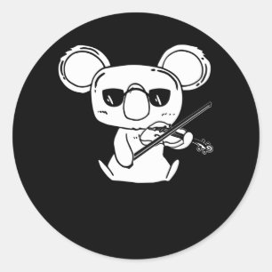 Violinist Violin Koala With Violin Classic Round Sticker