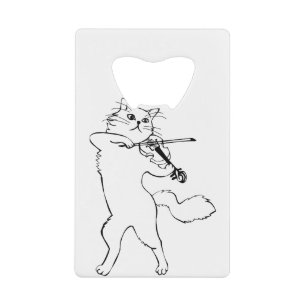 Violinist Violin Music Instrument Cat Credit Card Bottle Opener