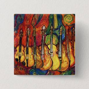 Violins 2 Inch Square Button