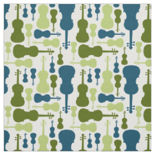 Violins - Blue and Green Fabric