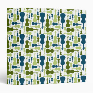 Violins - Blue and Green Pattern Binder