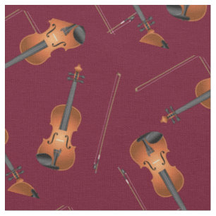 Violins Music Musician Room Decor Burgundy Fabric
