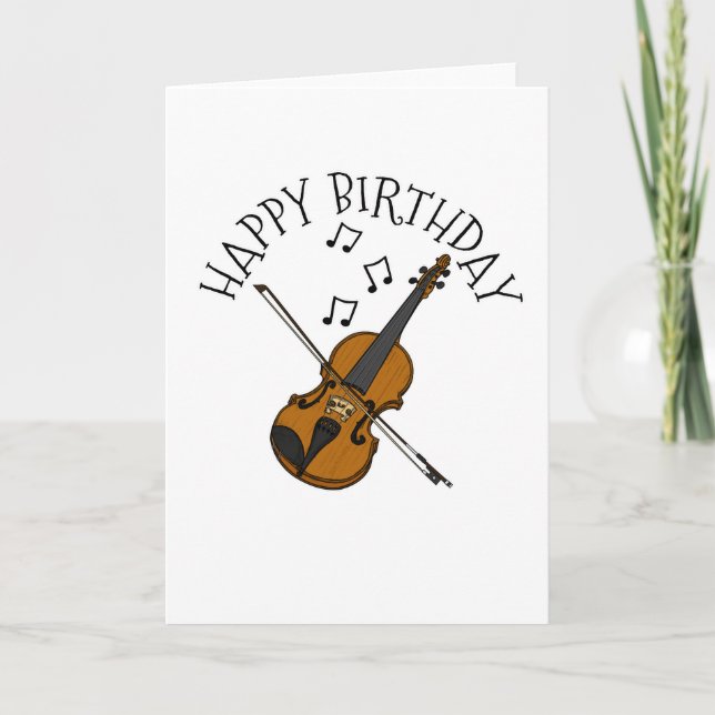 Violon Carte Anniversaire Violoniste Chaîne Musici (Devant)
