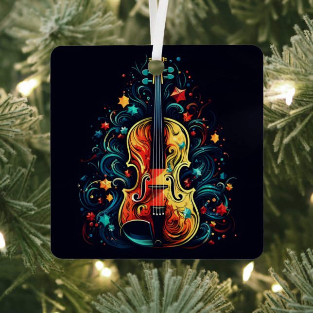 Violon de Noël ornement métal arbre de Noël (Insitu)